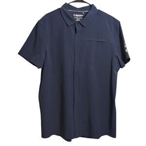 Sunice Duncan Woven Snap-Front Short Sleeve Shirt Midnight Golf Casual Size XL